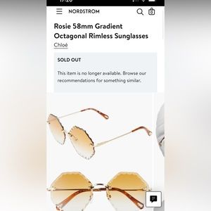 Rosie 58mm Gradient
Octagonal Rimless Sunglasses